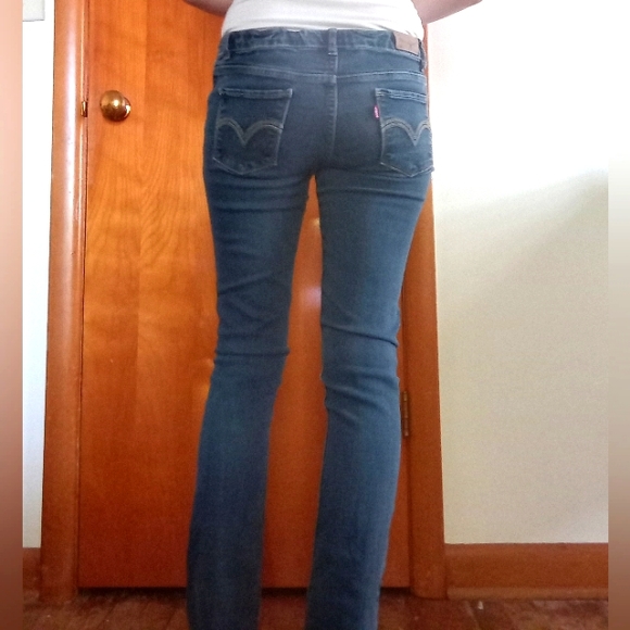 Levi Mid Rise Medium Dark Wash Skinny Jeans 14 Regular - Picture 7 of 13